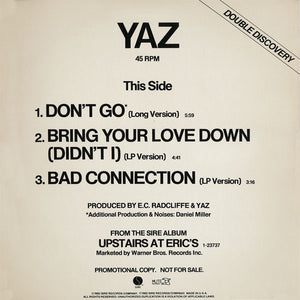 Yaz / Sunfire  ‎– Don't Go / Shake Your Body